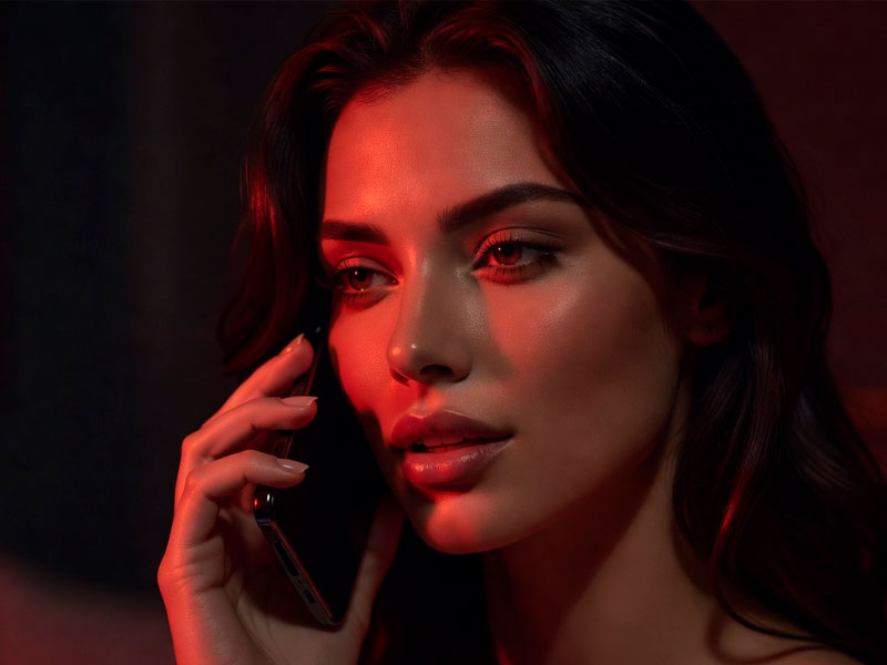 Chica de línea erótica esperando tu llamada